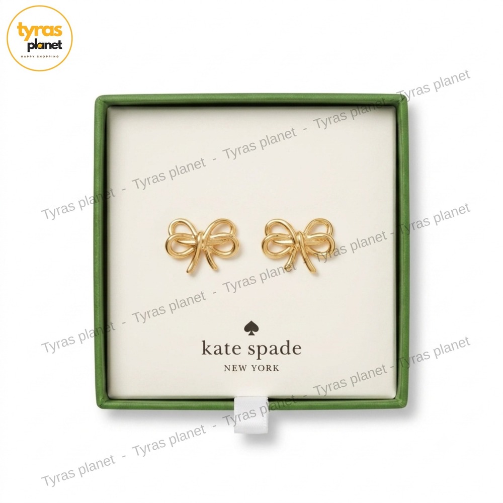 Kate Spade New York Gold Bow Stud Earrings – With Original Box